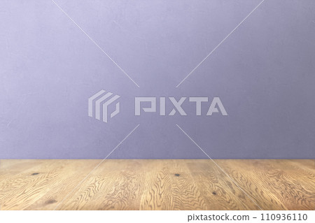 Natural wood table with wood grain and textured purple wall background Natural wood table with wood grain and textured purple wall background 110936110