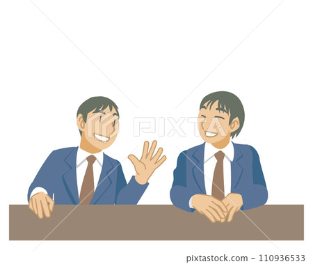 男學生在教學大樓陽台聊天插畫 110936533