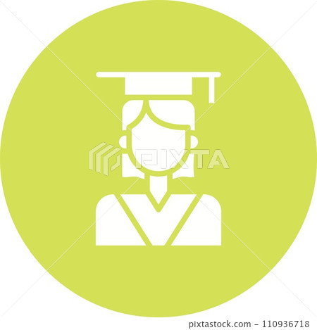 Female Graduate icon vector image. Female Graduate icon vector image. 110936718
