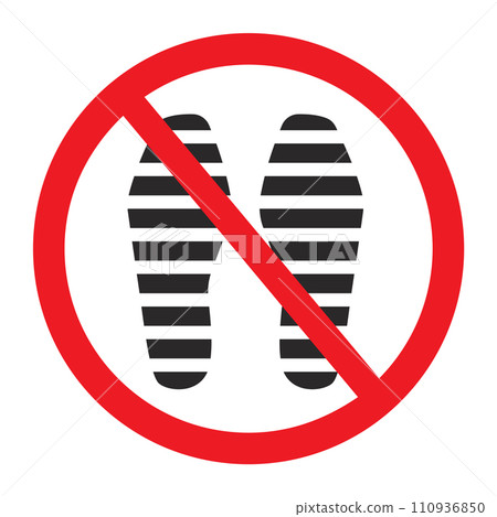 forbidden Leg Footprint sign transparent grid background forbidden Leg Footprint sign transparent grid background 110936850
