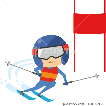 Image illustration of men's alpine skiing Image illustration of men's alpine skiing 110936936