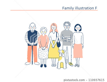 Smiling family whole body F Smiling family whole body F 110937615