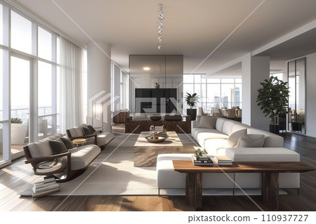 時尚客廳配有電視 AI 生成影像 AI 影像 時尚客廳配有電視 AI 生成影像 AI 影像 110937727