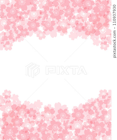 Vector frame image of pink pastel cherry blossom pattern background material 110937930