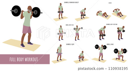 Senior man doing full body workout Senior man doing full body workout 110938195