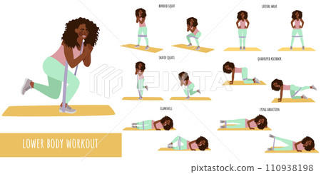 Healthy woman doing lower body workout 110938198