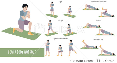 Healthy man doing lower body workout Healthy man doing lower body workout 110938202