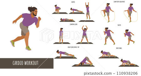 Healthy man doing cardio workout Healthy man doing cardio workout 110938206