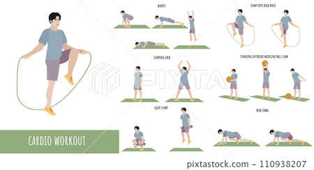 Healthy man doing cardio workout Healthy man doing cardio workout 110938207