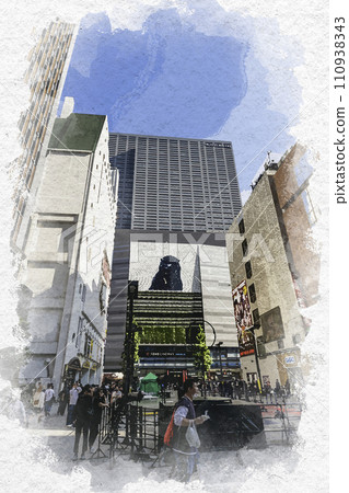 水彩風格 新宿歌舞伎町 Cine City Square 新宿區, 東京 110938343