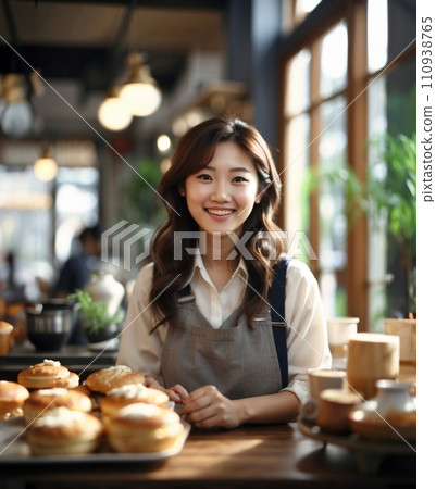 在一家咖啡館的職員 110938765