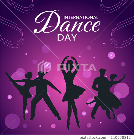 Dance Day Social Media Illustration Flat Cartoon Hand Drawn Templates Background 110938812