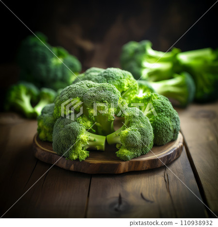 Fresh broccoli in bowl on wooden table Fresh broccoli in bowl on wooden table 110938932