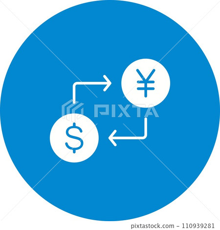 Dollar to Yen icon vector image. Dollar to Yen icon vector image. 110939281