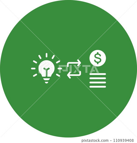 Convert Idea into Money icon vector image. 110939408