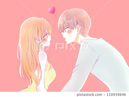A man and a woman who cannot afford to look at each other 110939846