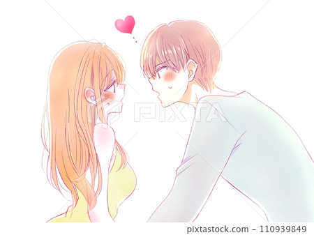 A man and a woman who cannot afford to look at each other 110939849