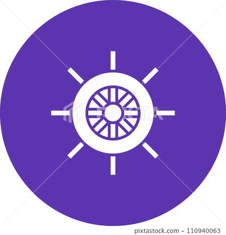 Boat's Wheel icon vector image. 110940063