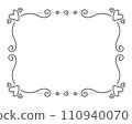 Vintage frame border divider text black line. Heart valentine separator uneditable stroke filigree rectangle greeting card restaurant menu wedding decor book cover pattern framework template isolated 110940070