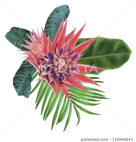 Tropical composition with bird watercolor hand paint Tropical composition with bird watercolor hand paint 110940643