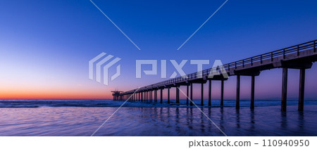 Scripps Pier Magic Hour on the San Diego La Jolla Coast 110940950