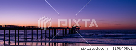 Scripps Pier Magic Hour on the San Diego La Jolla Coast 110940961