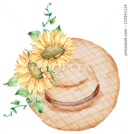 Autumn watercolor composition, Autumn flower bouquet, Thanksgiving day  110941124