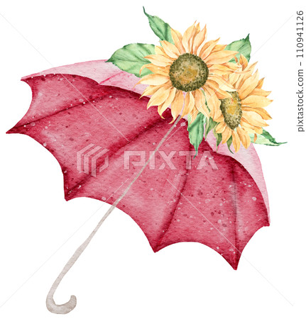 Autumn watercolor composition, Autumn flower bouquet, Thanksgiving day  110941126