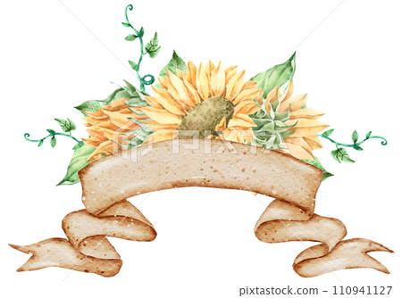 Autumn watercolor composition, Autumn flower bouquet, Thanksgiving day  110941127