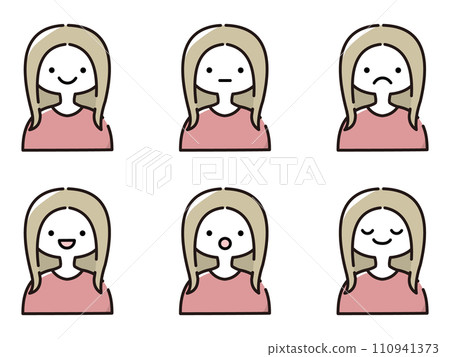 各種表情的女孩插圖集 110941373