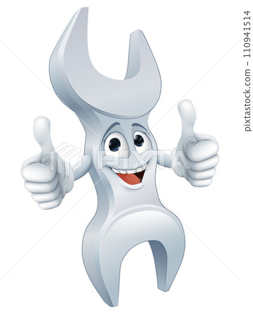 Mechanic Wrench Spanner Hand Tool Cartoon Mascot Mechanic Wrench Spanner Hand Tool Cartoon Mascot 110941514