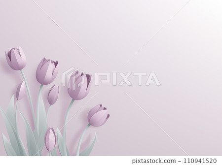 Paper Craft Cut Origami Floral Tulip Flowers 110941520