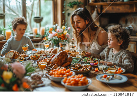 Happy diners with their Easter families Happy diners with their Easter families 110941917