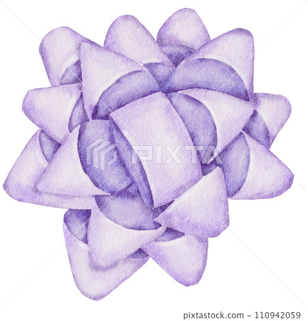 Ribbon bow ornament watercolor clipart 110942059