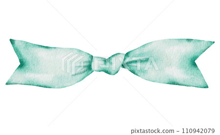Ribbon bow ornament watercolor clipart Ribbon bow ornament watercolor clipart 110942079