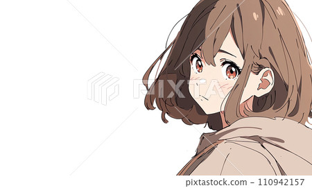 可爱的动漫女孩插画 110942157