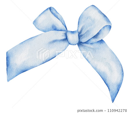 Ribbon bow ornament watercolor clipart Ribbon bow ornament watercolor clipart 110942278