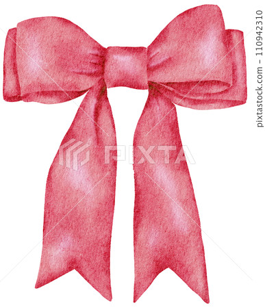 Ribbon bow ornament watercolor clipart 110942310