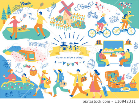 People enjoying spring trip 110942311