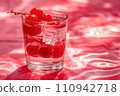 fresh cherries in a glass 110942718