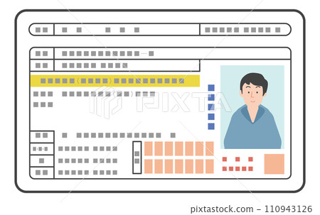 Image illustration of Japanese driver's license (male) - front side only 110943126
