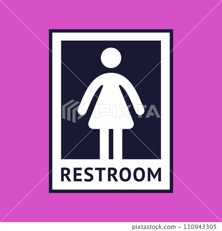womens toilet icon, wc sign in simple style 110943305