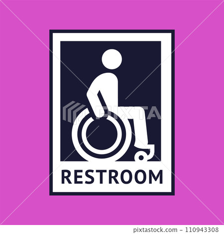 Disabled toilet sign, wc icon in simple style 110943308