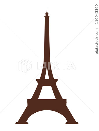 Eiffel Tower vector icon. World famous France tourist attraction symbol. International architectural monument isolated on white background. Vector illustration 110943360