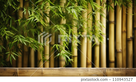 AI-generated content. bamboo fence for garden decoration. Neural network AI generated art 110943527