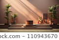 AI-generated content. Stone podium for display product. Background for cosmetic product branding, identity and packaging. 110943670