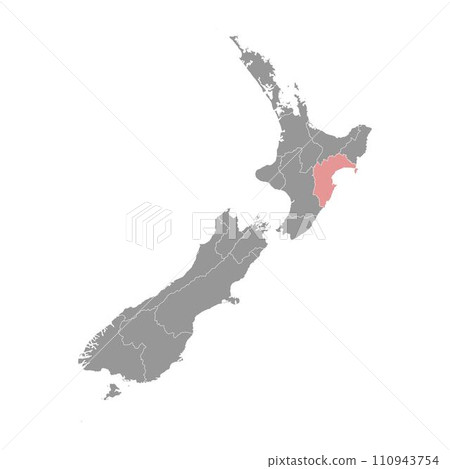 Hawkes Bay Region map, administrative division of New Zealand. Vector illustration. 110943754