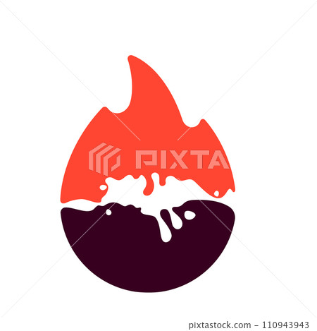 Fire flame, hot liquid icon, vector illustration 110943943