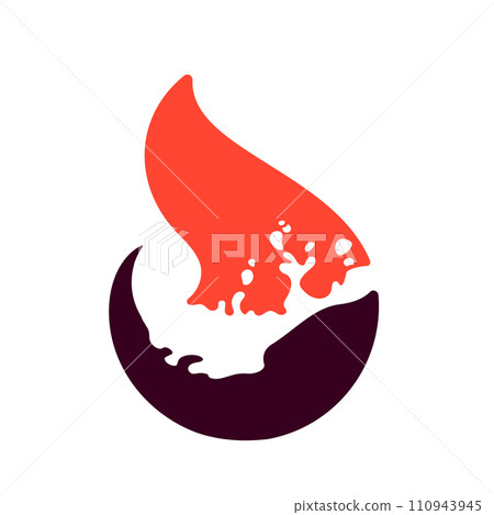 Fire flame, hot liquid icon, vector illustration 110943945