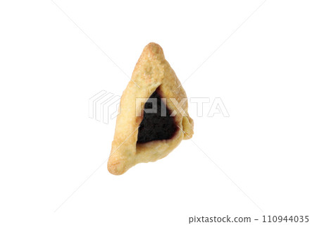 PNG, a traditional cookie for the holiday of Purim, isolated on a white background. 110944035